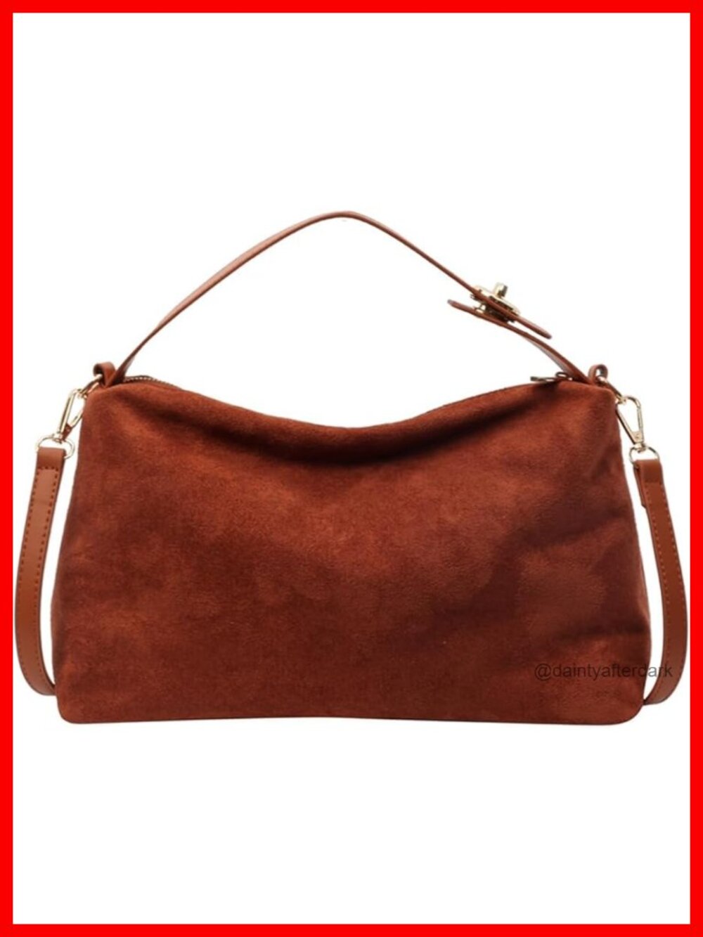 Faux Suede Slouchy Hobo Shoulder Bag Crossbody Satchel Tote